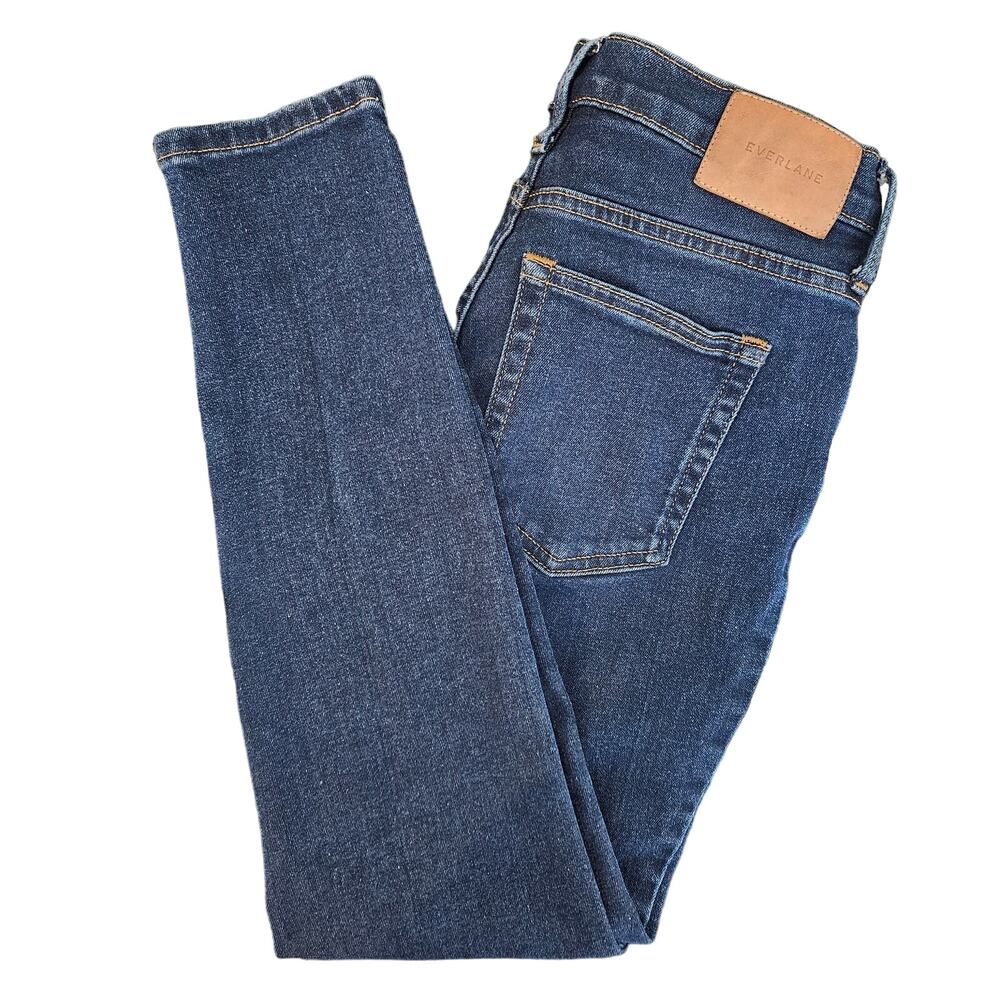 Everlane‎ Cropped Ankle Mid-Rise Skinny Blue Denim Jeans | Women's 25